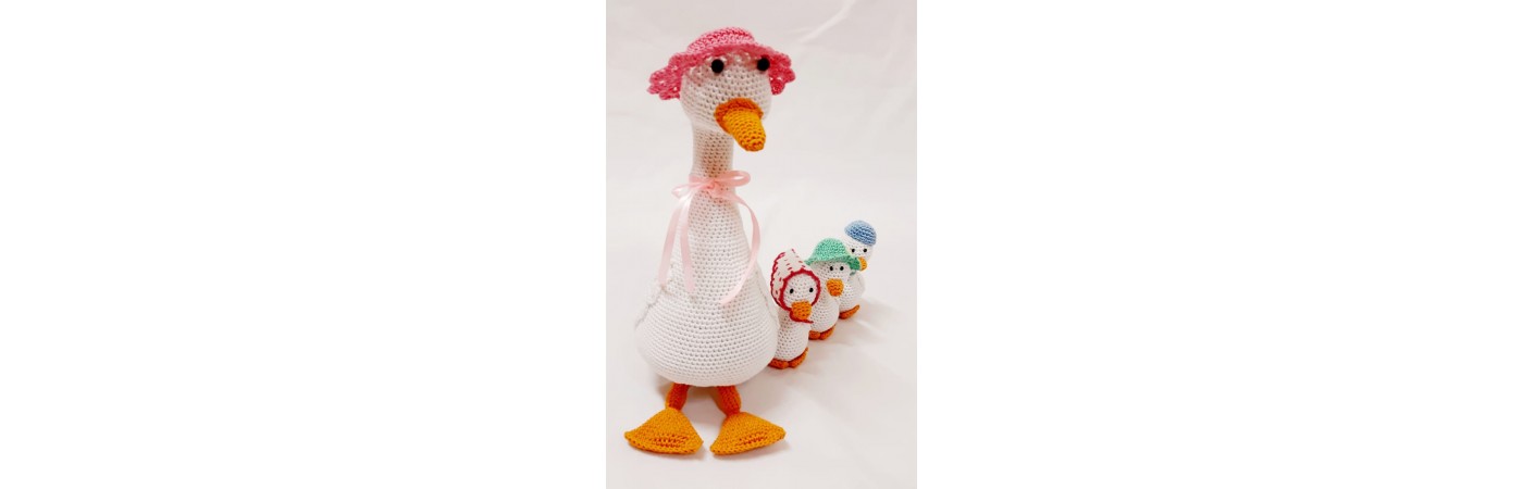  Amigurumi Soft Toy- Handmade Crochet- Duck Family Set